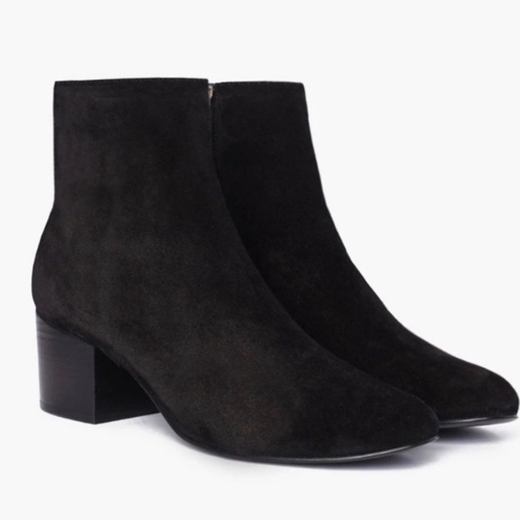 Thursday Everyday Paloma Suede Block Stacked Heel Boots Black size 10 - Picture 3 of 12